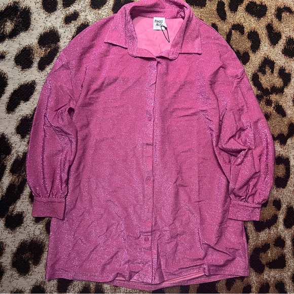 NWT Princess Polly Pink Shimmer Shirt Dress - Picture 9 of 12